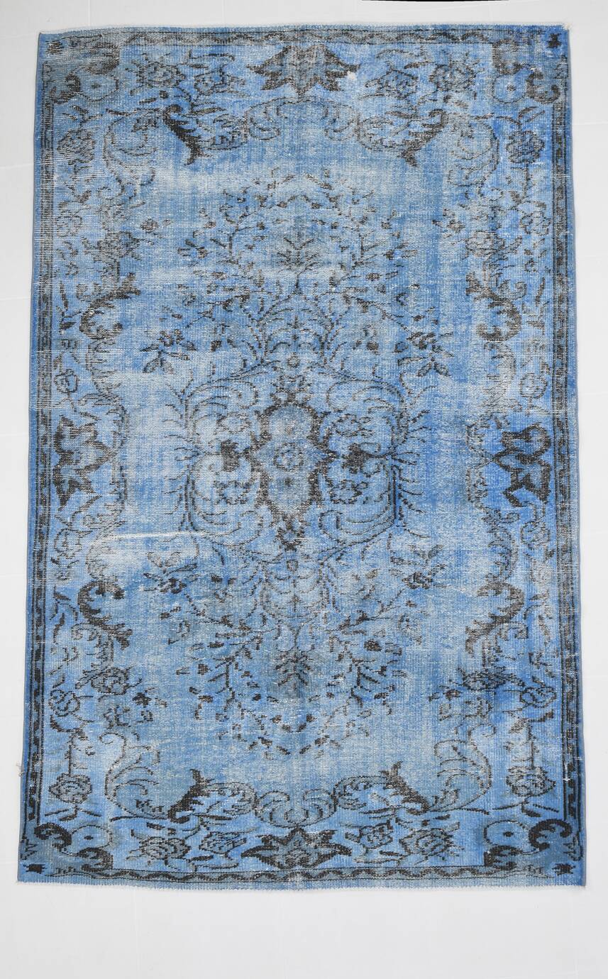 5x8 Shades Of Blue Soft Pastel Vintage Rug, 155x252Cm SK 4004