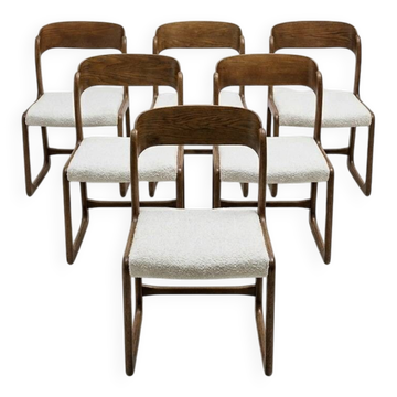 Lot de 6 chaises Baumann modèle Bémol - 1960