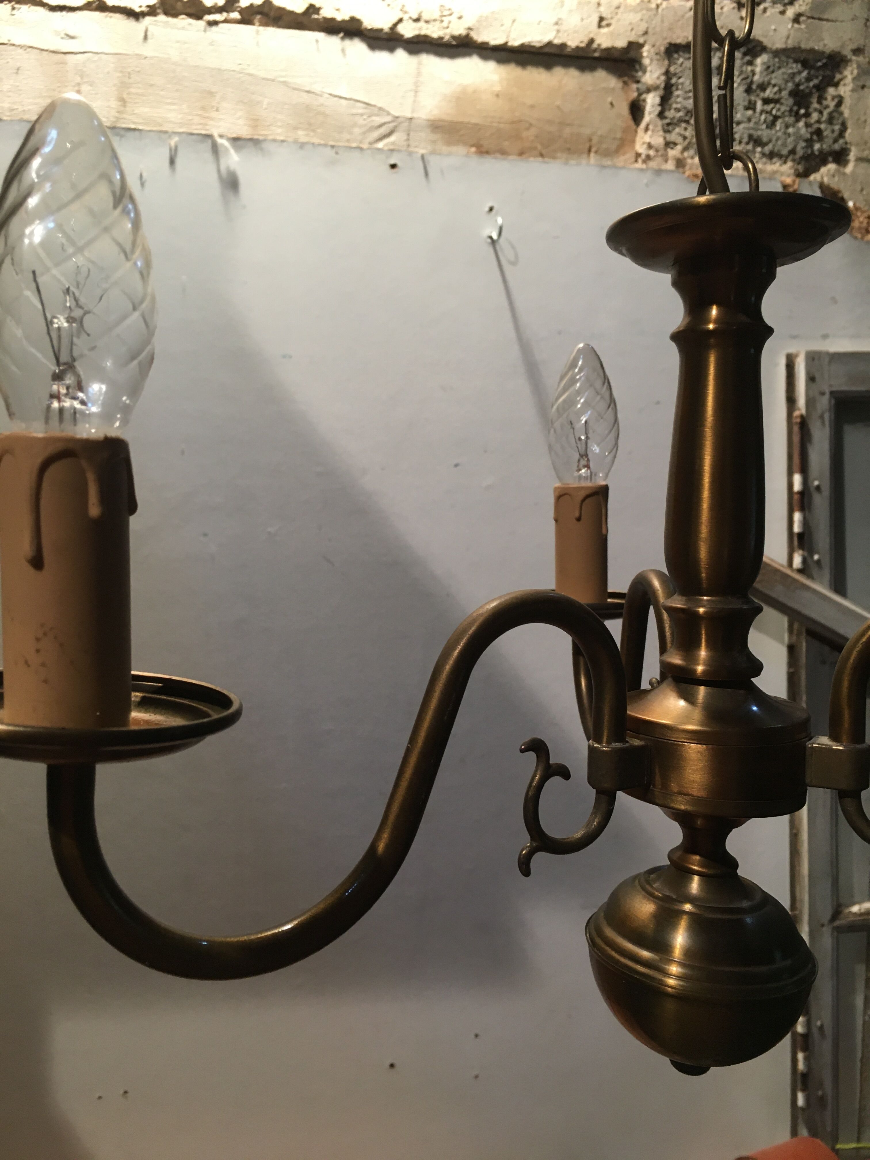 Brass chandelier 3 branches