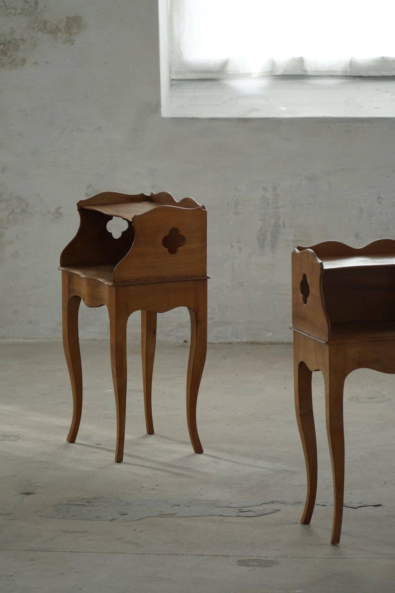 Modern Danish, An Elegant Pair of Walnut Bedside Tables, 1940s