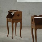 Modern Danish, An Elegant Pair of Walnut Bedside Tables, 1940s
