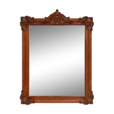 Miroir baroque biseauté en bois sculpté de style Louis XV, France années 1900