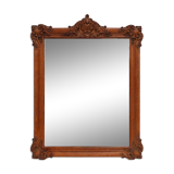 Baroque carved wooden beveled mirror in Louis XV style, France 1900s