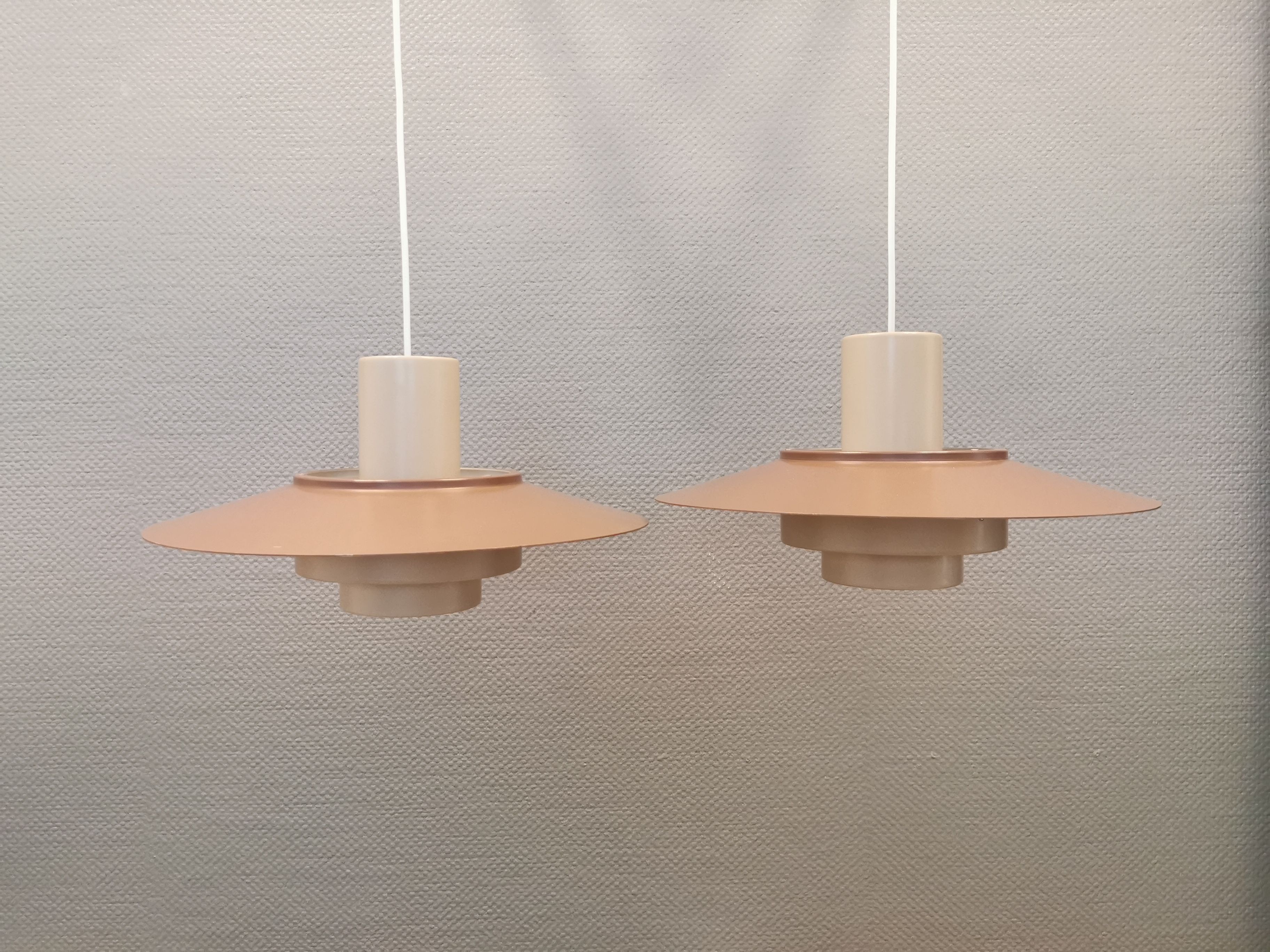 Hanging lamps, model Falcon, designed by Andreas Hansen in 1968 for Fog & Mørup Denmark.