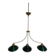 Opaline green white with brass billiard pool lamp 110-150 cm 3 shades