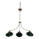 Opaline green white with brass billiard pool lamp 110-150 cm 3 shades