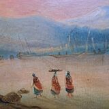 Tableau impressionniste - Marine signée  - Ecole italienne du XIXème siècle