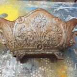 Pair of enamelled cast iron planters from 1900 from Charleville-Mézières