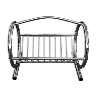 Porte-revues chromé vintage 1970s