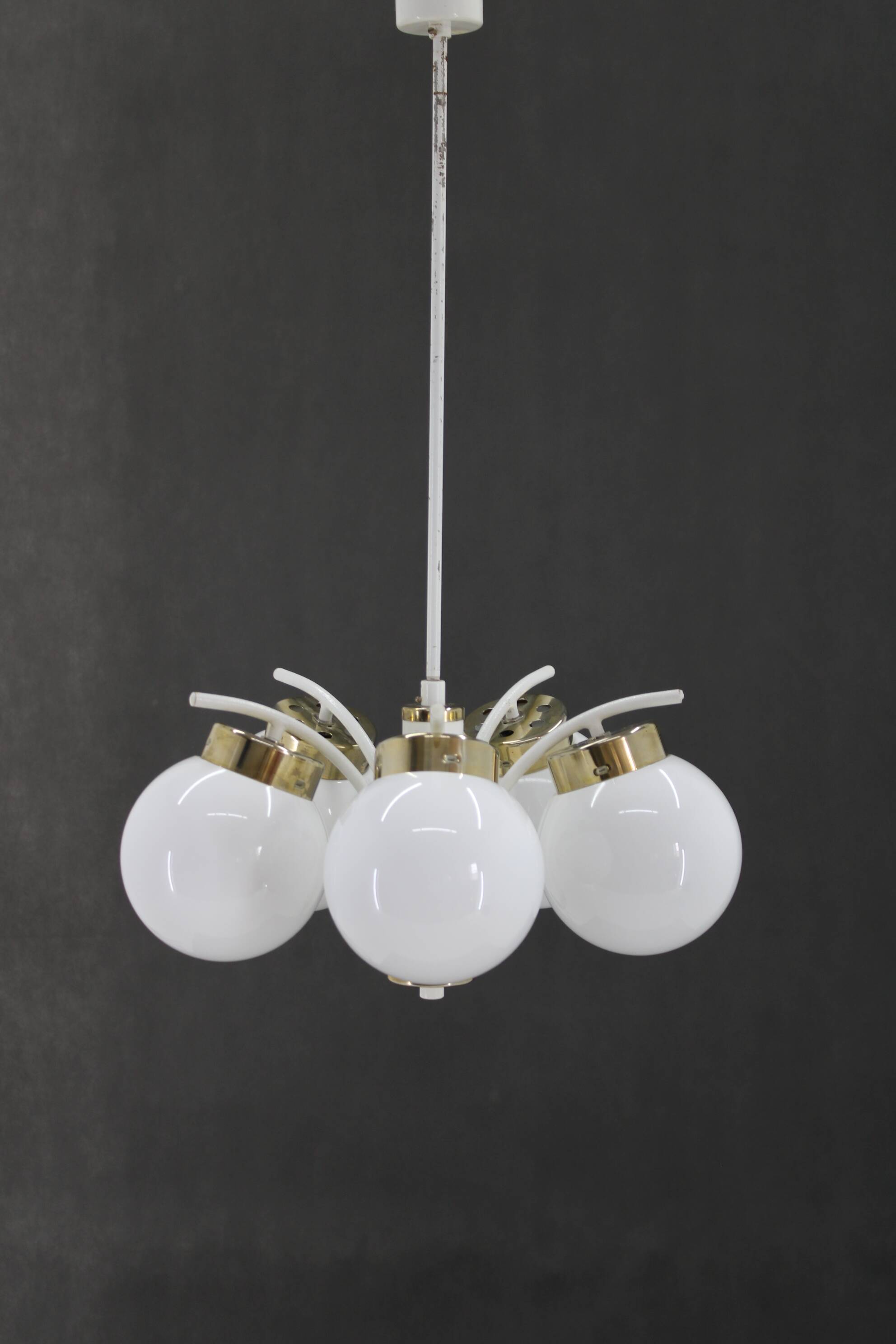 1970s Glass Chandelier by Instala Decin, Czechoslovakia