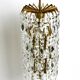 XL Mid Century brass crystal glass chandelier, Vereinigte Werkstätten