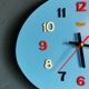 Vintage formica clock silent wall clock painter palette "Carrez bleu"