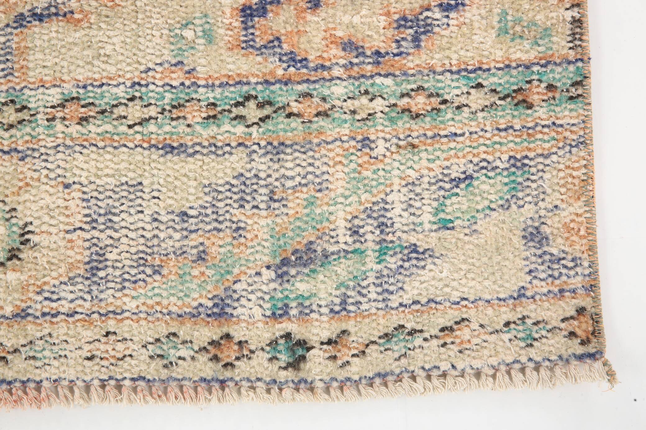 3x9 Pale Orange & Blue Vintage Runner Rug, 80x283Cm SK 6027