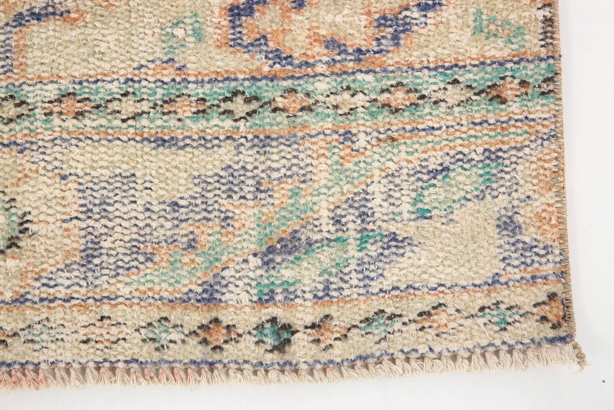 3x9 Pale Orange & Blue Vintage Runner Rug, 80x283Cm SK 6027