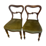 Set de 2 chaises style médaillon vert