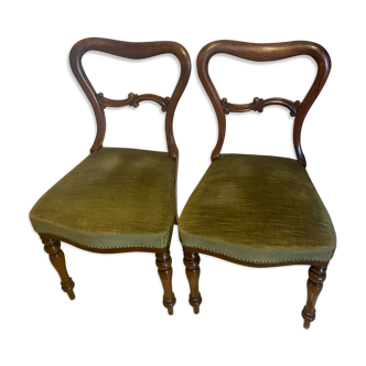 Set de 2 chaises style médaillon vert