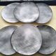 6 Flat plates in gray stoneware Crépuscule model