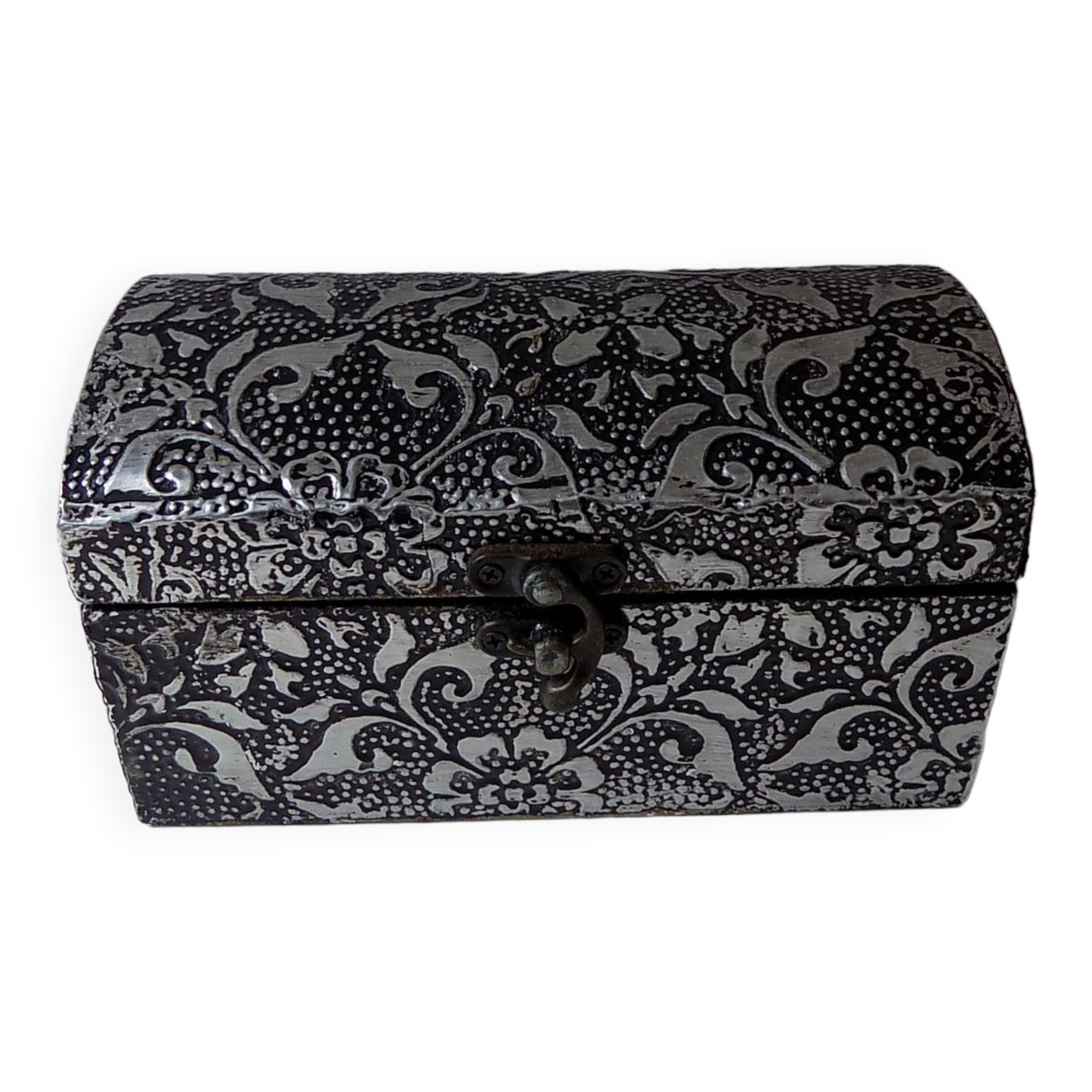 Silver metal jewelry box