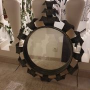 Miroir brutaliste en fer forgé Espagne 1950