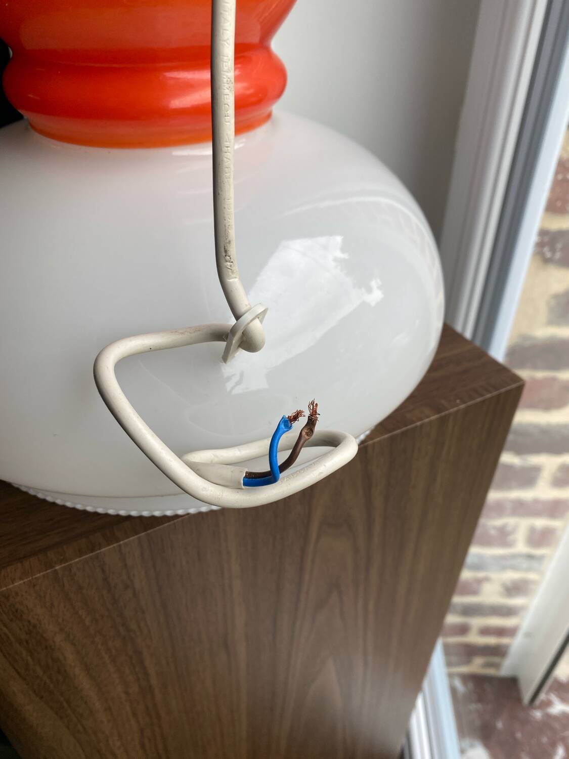 Vintage opaline pendant light