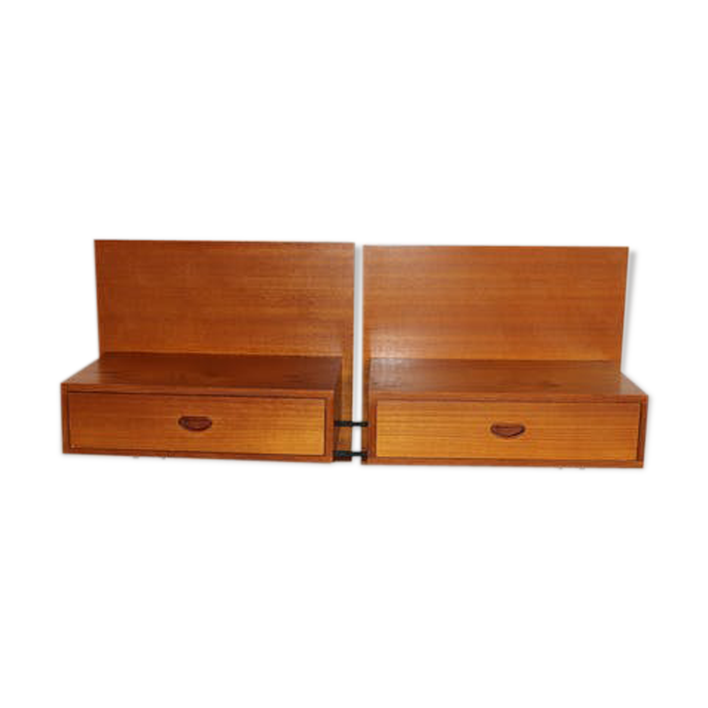 Floating bedside tables in teak veneer - Belgium - 1960's