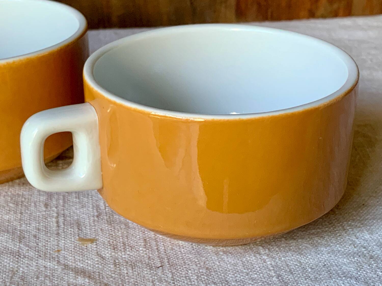 3 large vintage Sarreguemines chocolate cups