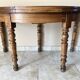 Louis-Philippe XIXth century demi-lune console table in solid walnut – seats 6 people.