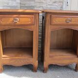 Pair of rustic oak bedside tables, from the 80s