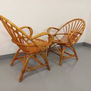 Pair of vintage rattan armchairs from the 60s