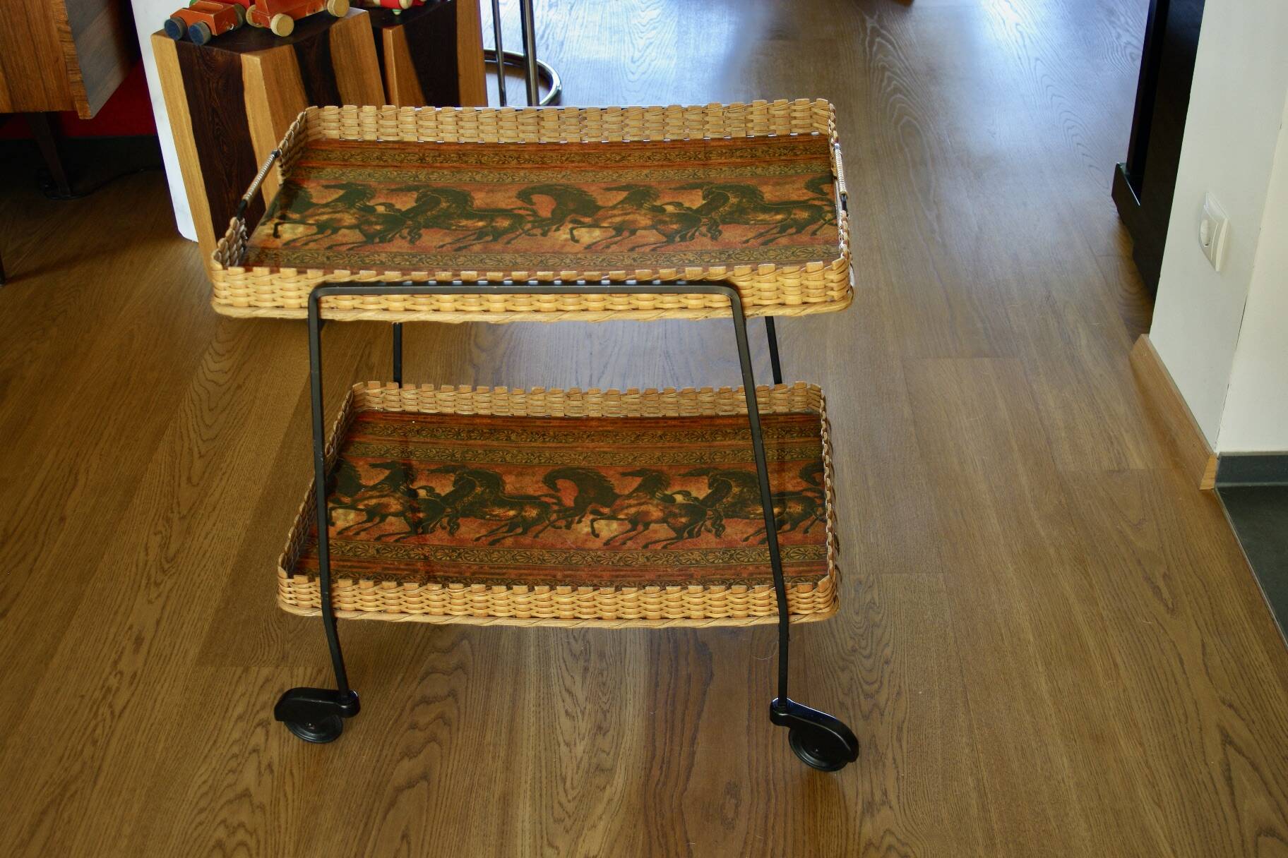 vintage rolling bar cart 1960
