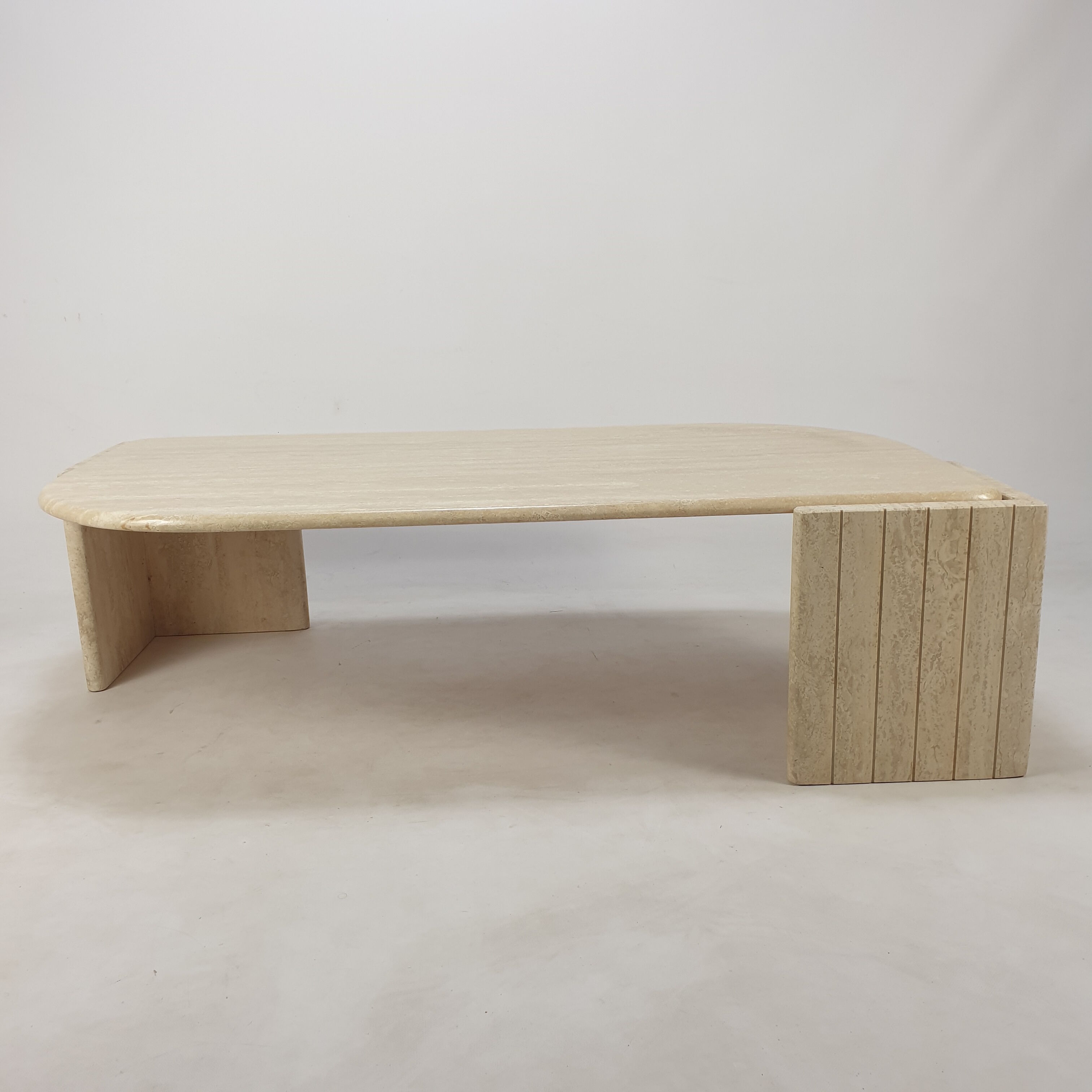 Italian travertine coffee table, 1980s