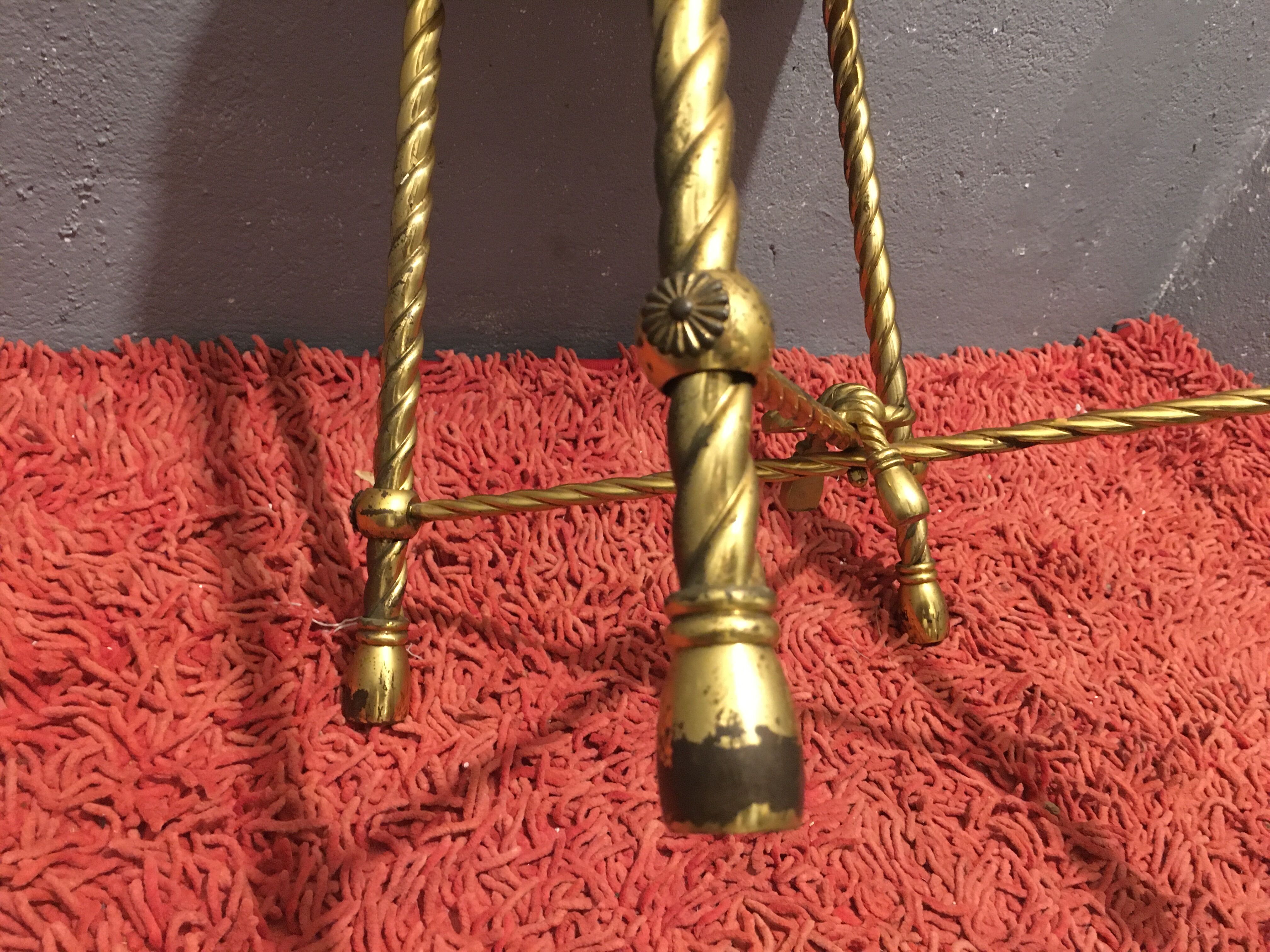 Golden Brass Style Rope Stool