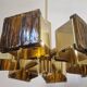 Lustre des années 70 en laiton et résine.