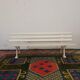 Wooden garden bench and old cast iron