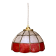 Suspension vintage en nacre rouge et blanche