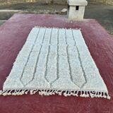 Beni Ouarain rug 240x160 cm – Natural Undyed Wool – Sculpted Relief Pattern