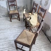 Set 4 chaises rustiques chêne De puydt, Belgique 1970