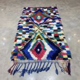 Tapis multicolor en tissu boucherouite 110x200cm