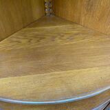 19th-century quarter-round oak solid wood corner library