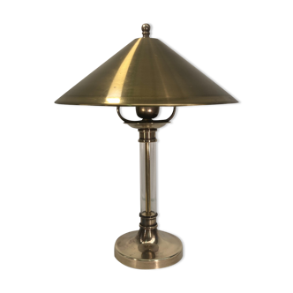 Art deco lucite and brass table or desk lamp