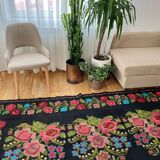 Romanian floral rug with beautiful design made by hand in wool