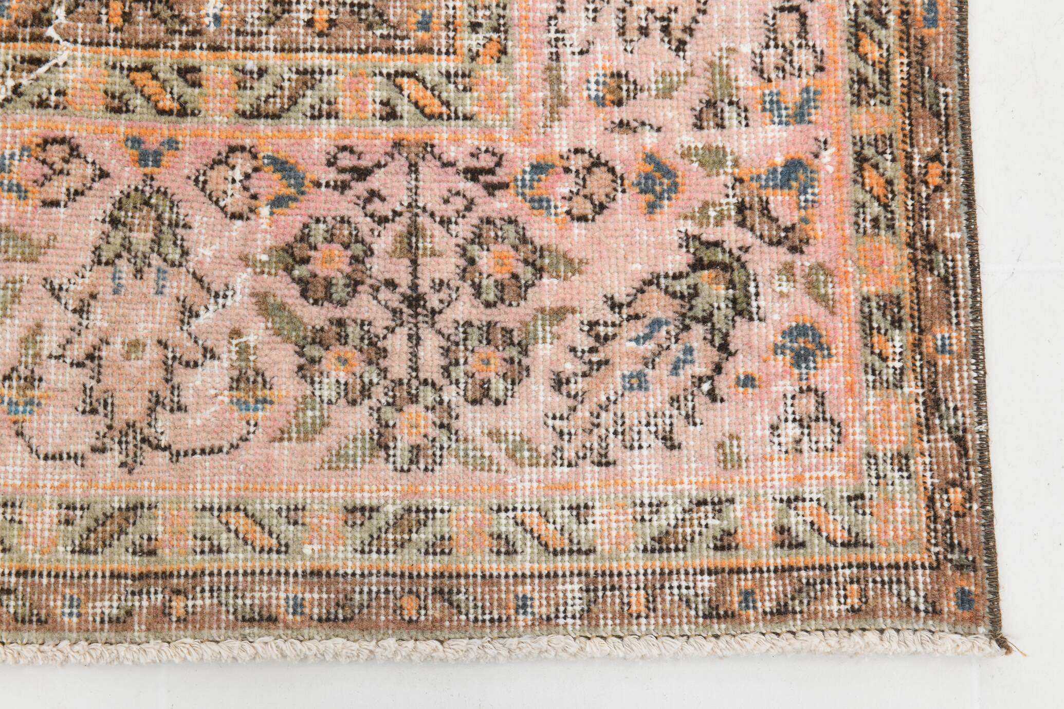 7x10 Pumpink Orange Large Vintage Rug 204x296Cm