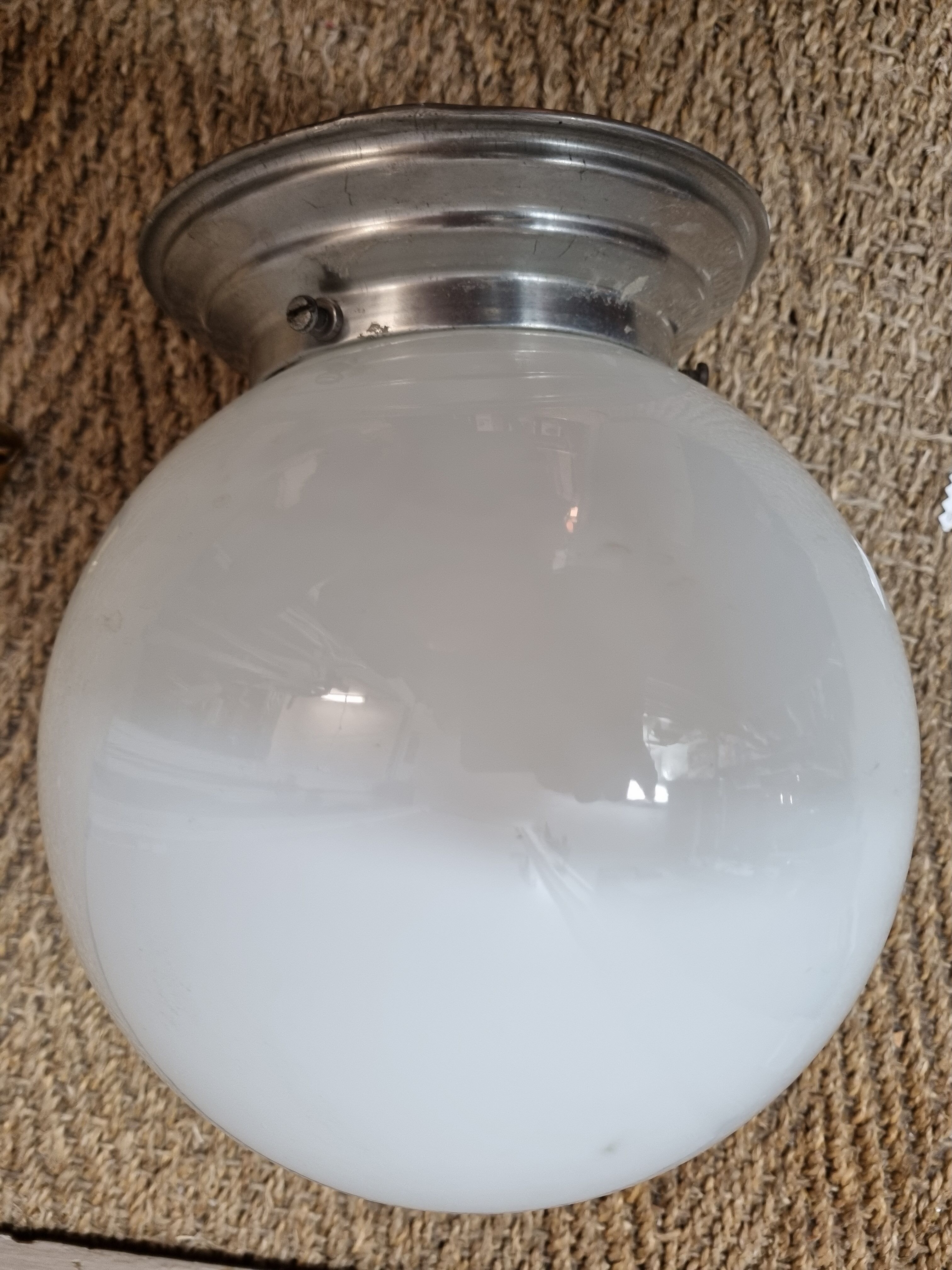 Ceiling lamp opaline ball from 1940
