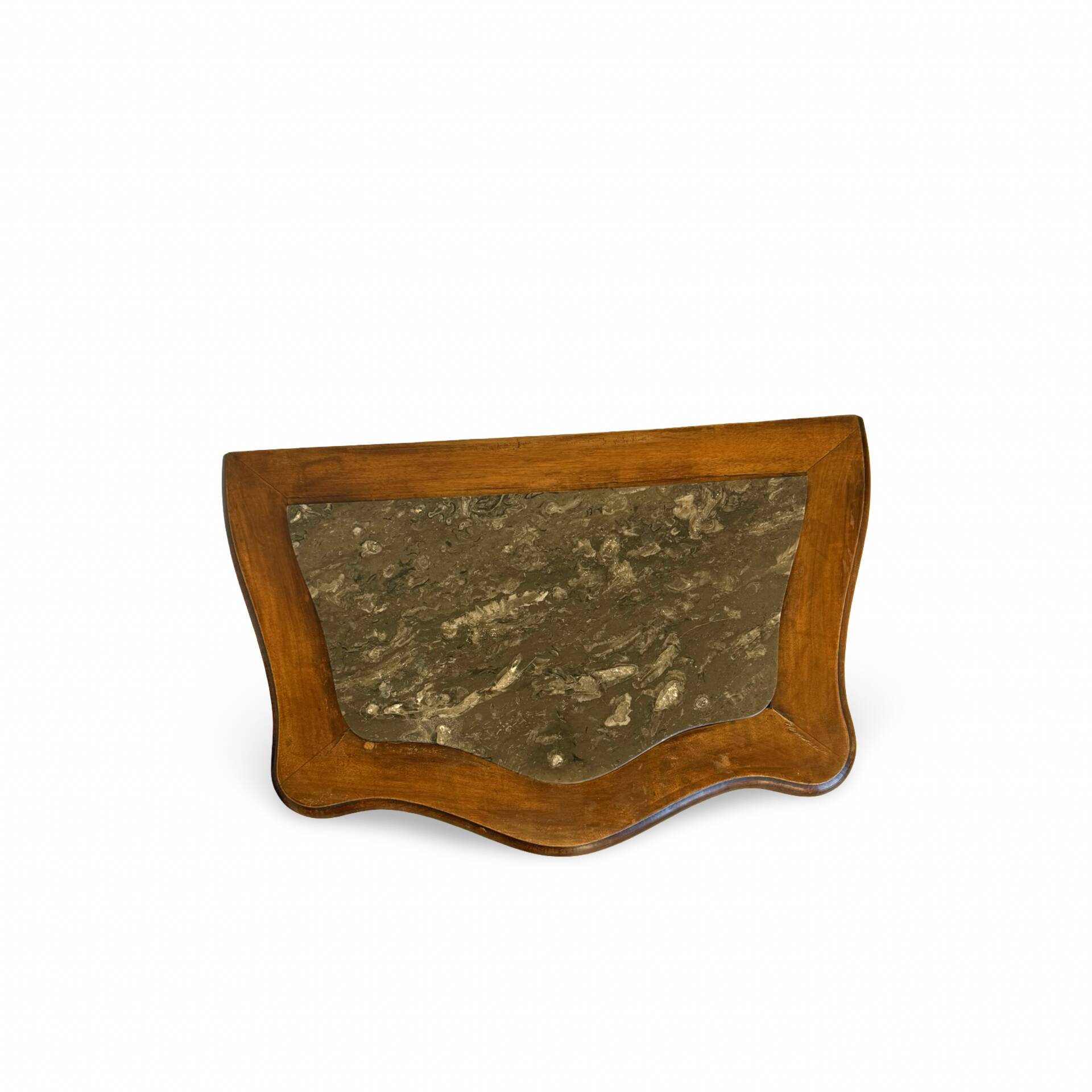 serpentine nightstands in walnut Art Deco