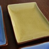4 rectangular enameled ceramic cups