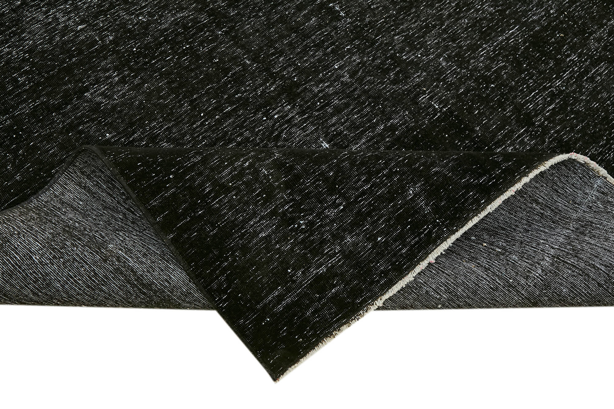 Hand-knotted persian overdyed 1970s 291 cm x 400 cm black wool carpet