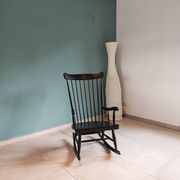 Rocking Chair Black Wood Vintage 1960 — Scandinavian Style