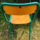 Lot de 10 chaises écoles des années '70, 5 bleus et 5 vert