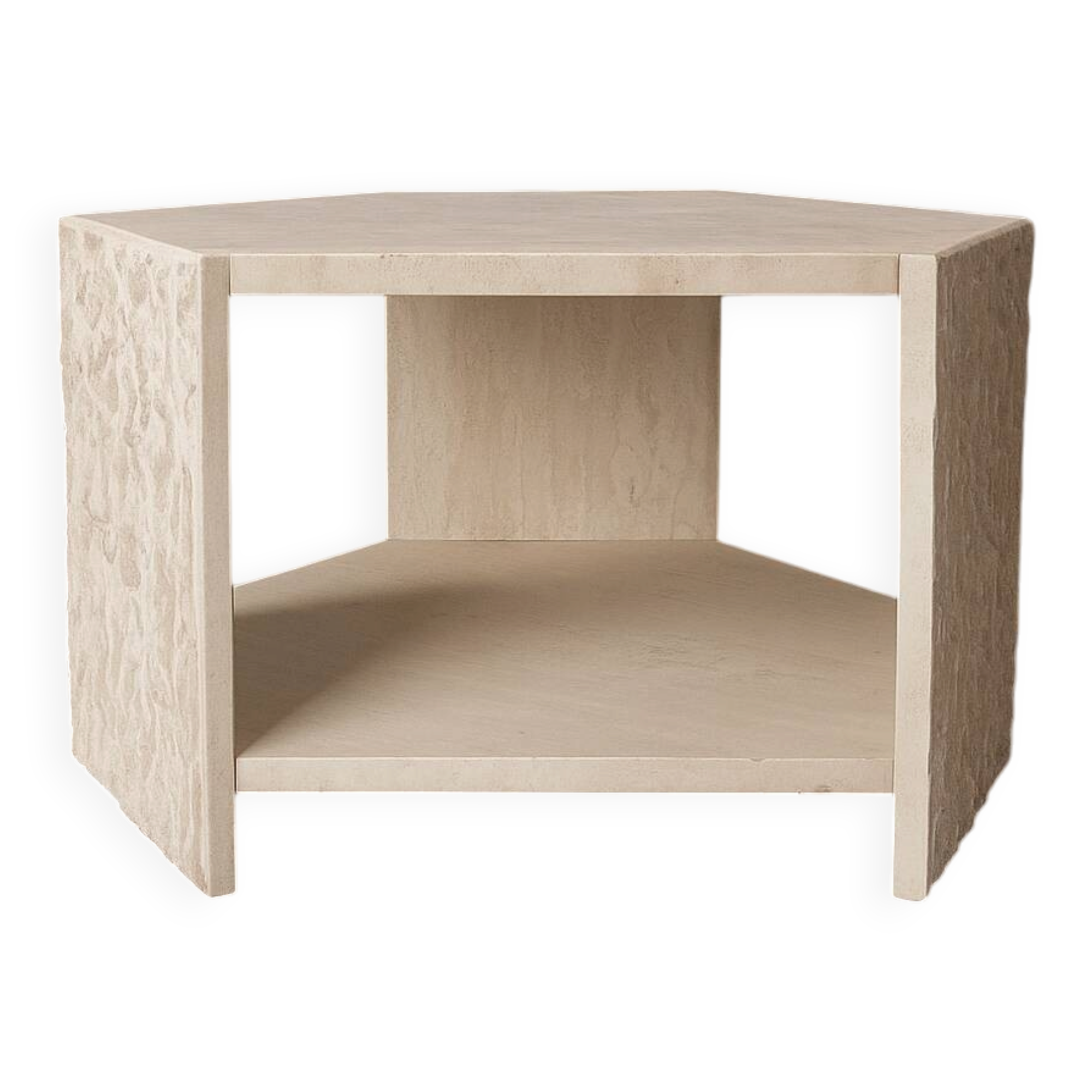 Table d'appoint hexagonale en travertin de Claude Berraldacci, France