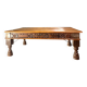 Large 19th-Century Indian Teak Low Table, Rajasthan